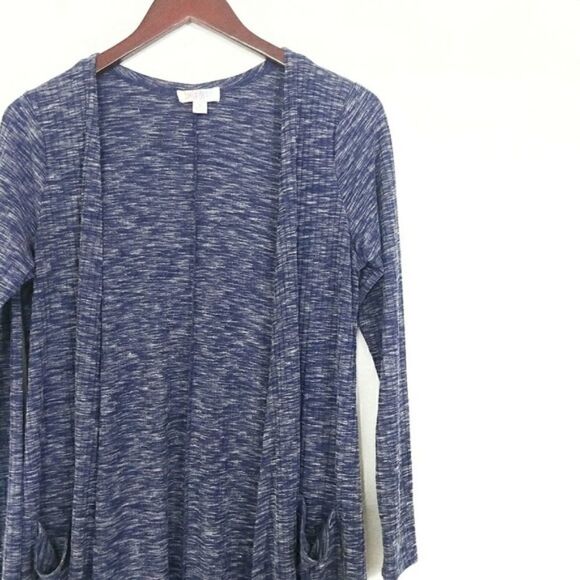 Lularoe Sarah Cardigan Duster Blue Heathered Small Women's - Picture 2 of 5